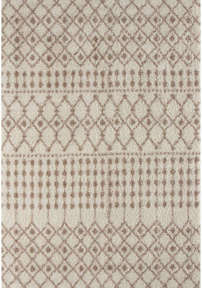 Moroccan Ivory Beige Shaggy Rug – 1030 shown in an illustrative room