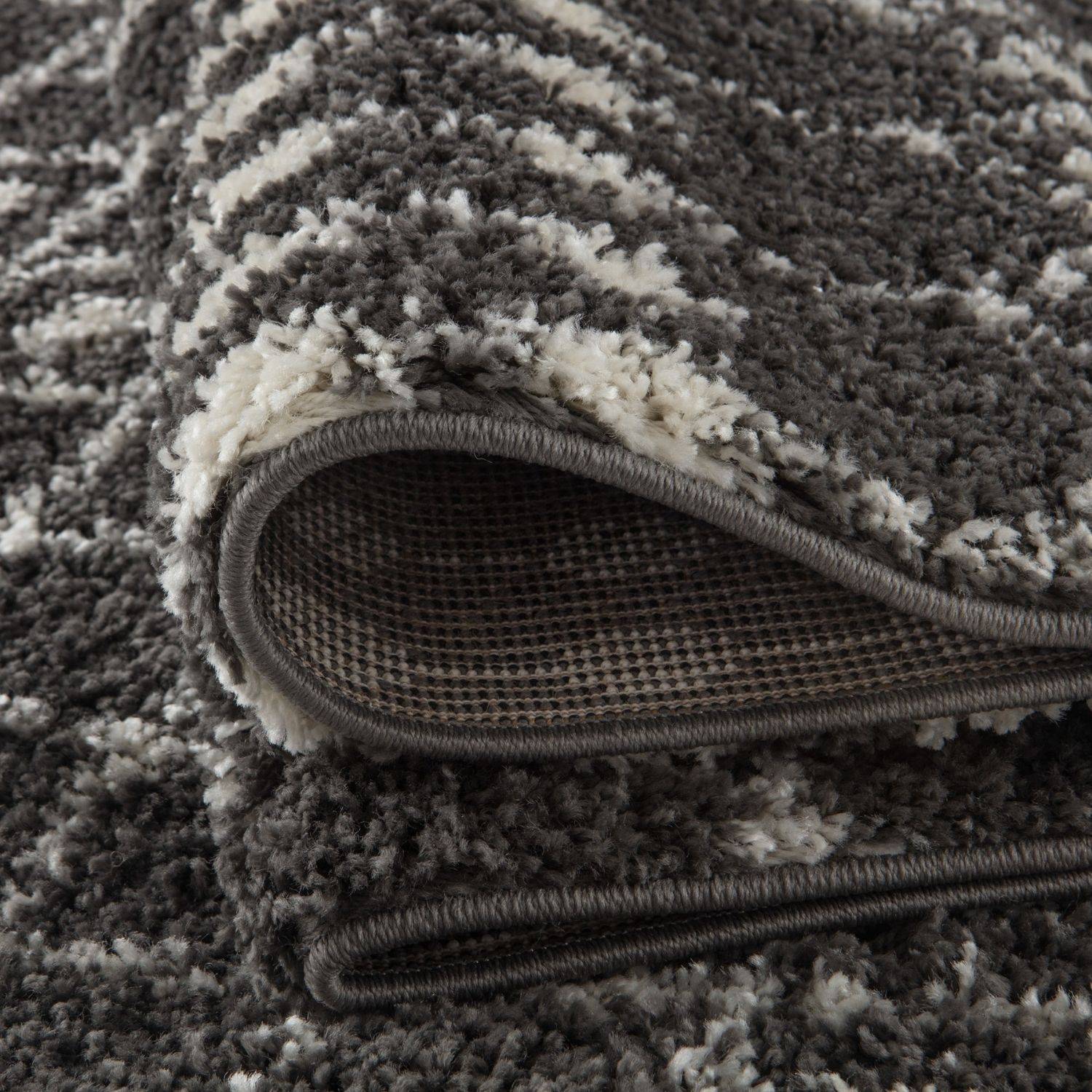 Moroccan Dark Grey Shaggy Rug – 1040