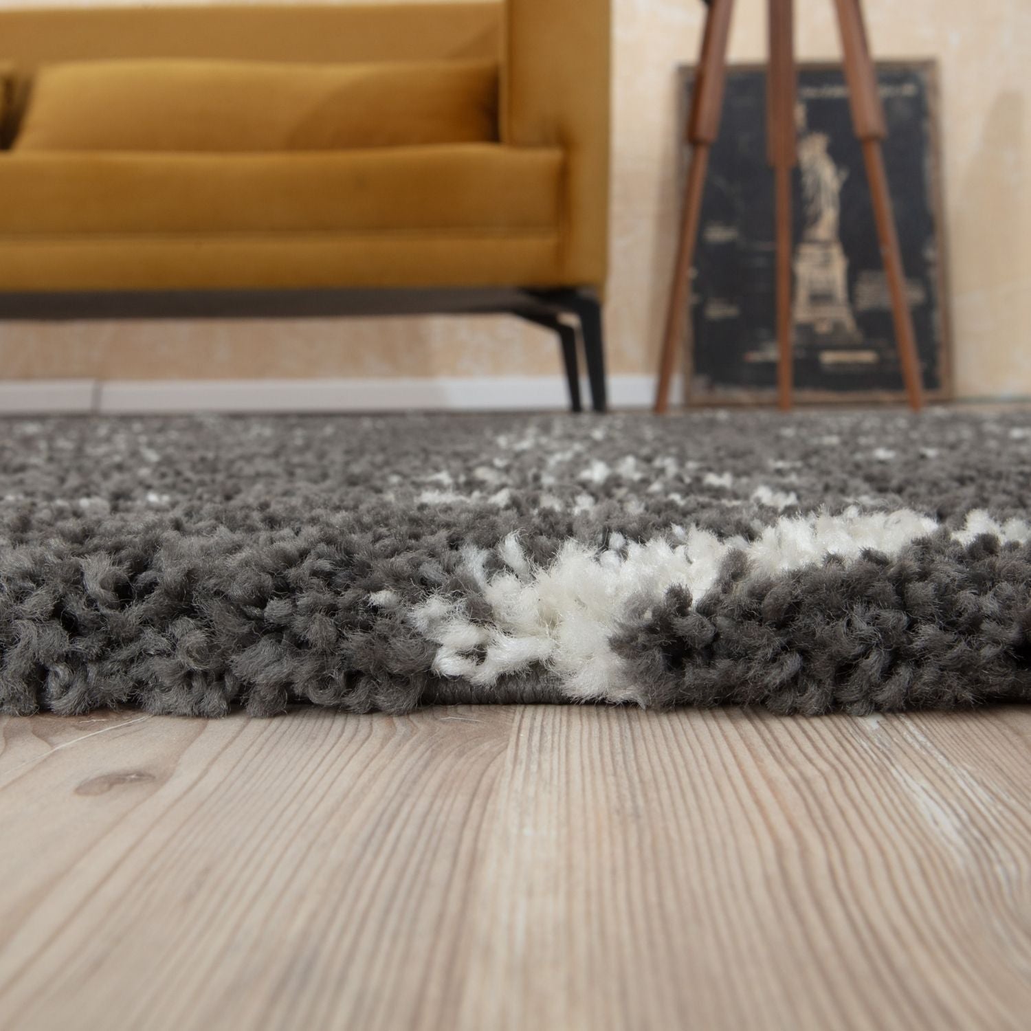 Moroccan Dark Grey Shaggy Rug – 1040