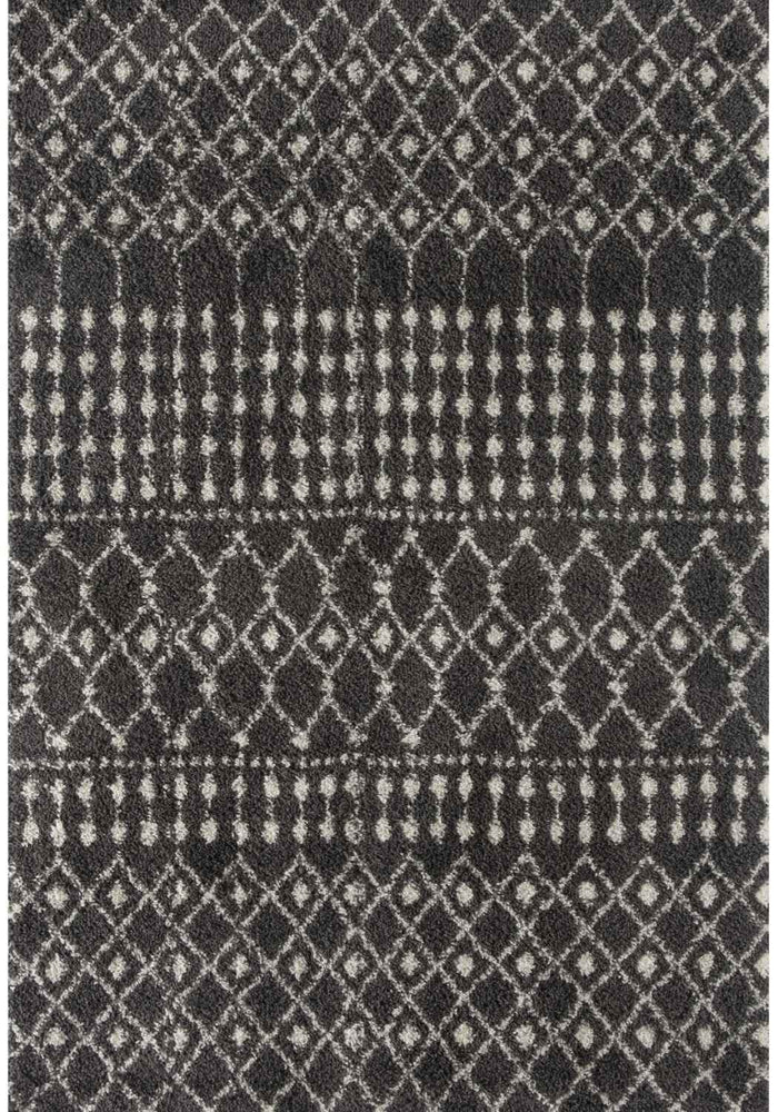 Moroccan Dark Grey Shaggy Rug – 1040 shown in an illustrative room
