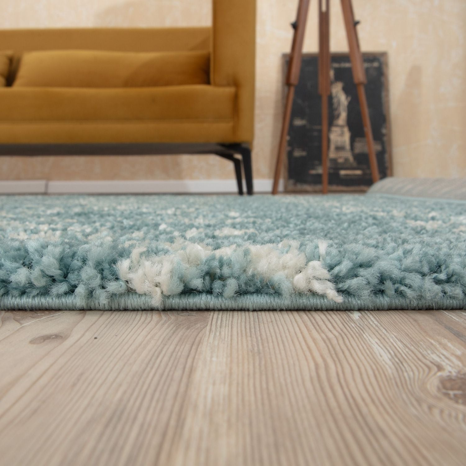 Moroccan Duck Egg Blue Shaggy Rug – 1050