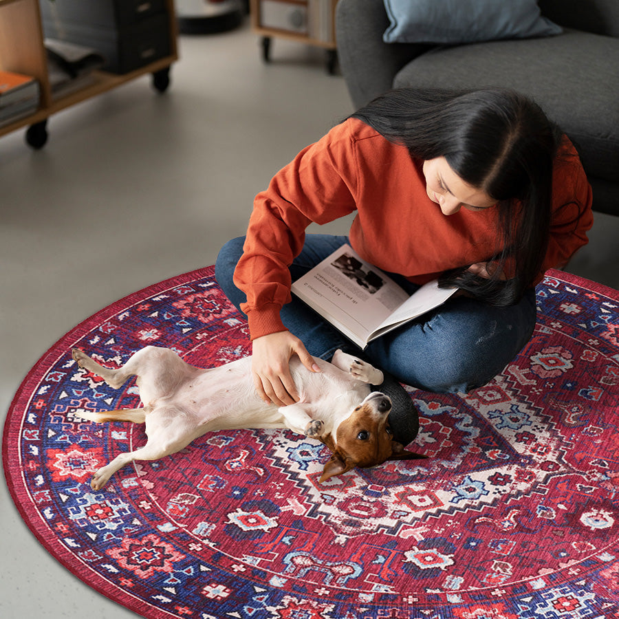 Black and white geometric patchwork washable rug by Netline Home, showcasing a modern, stylish design suitable for various interiors.