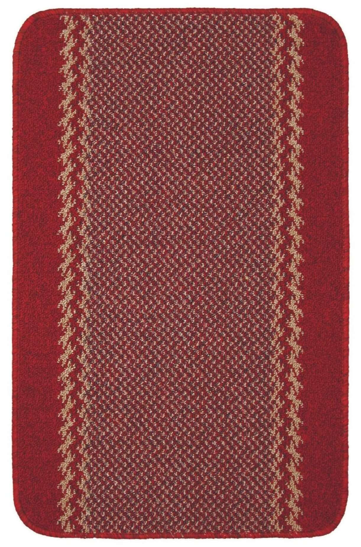 Washable Designer Bordered Red Rug – 116R