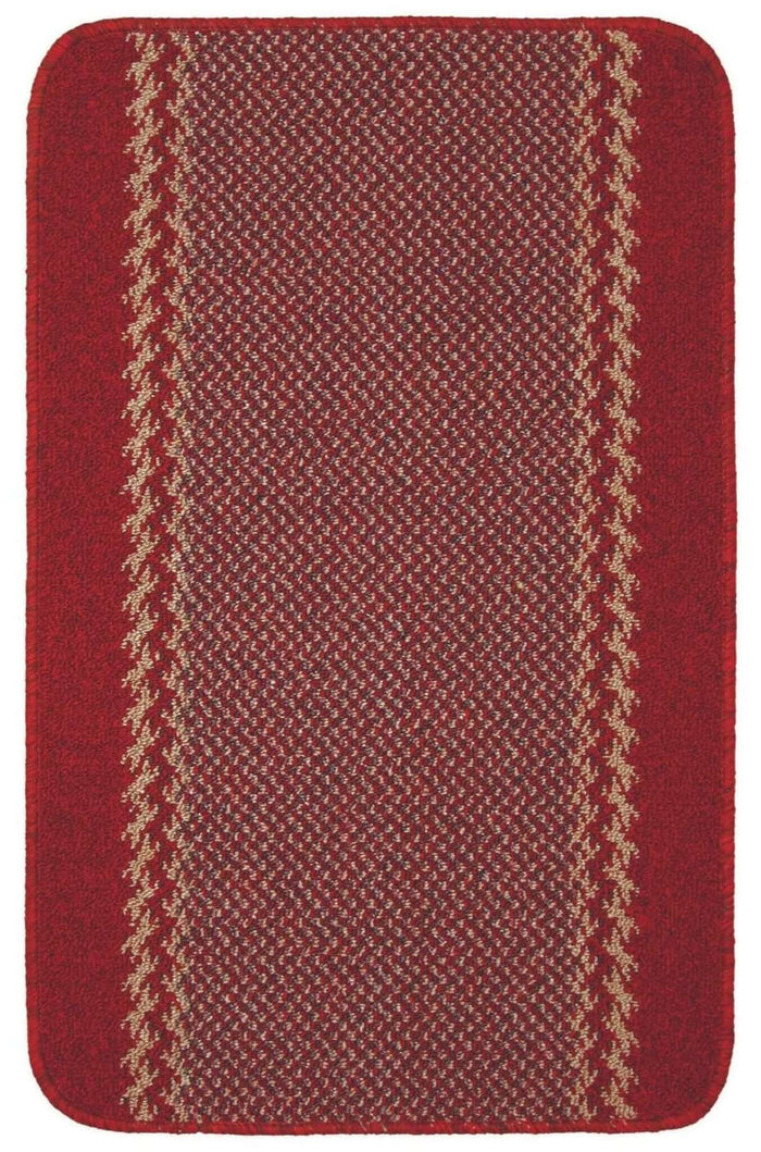 Washable Designer Bordered Red Rug – 116R shown in an illustrative room