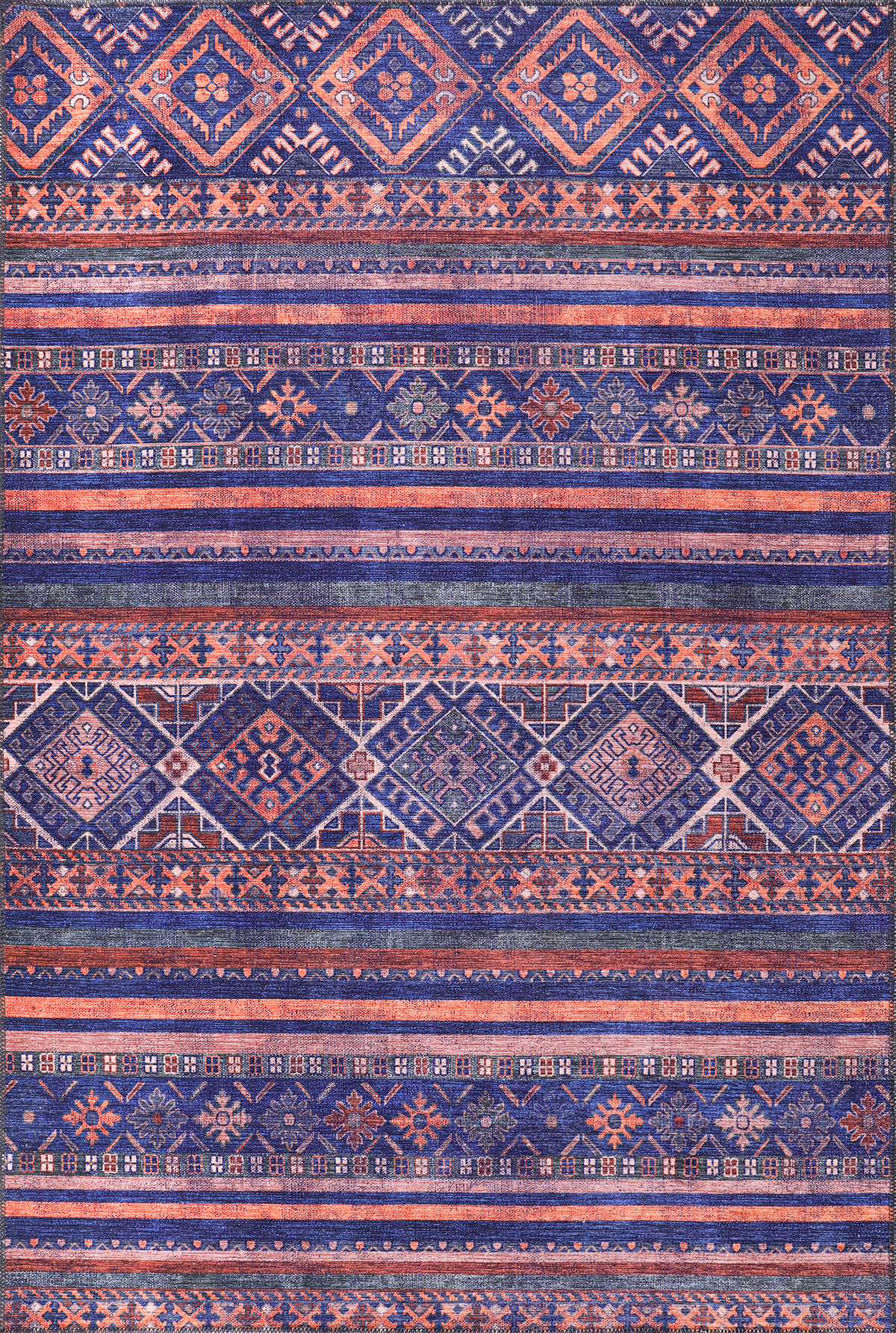Modern purple floral washable rug by Netline Home featuring vibrant floral patterns on a soft, durable fabric background.