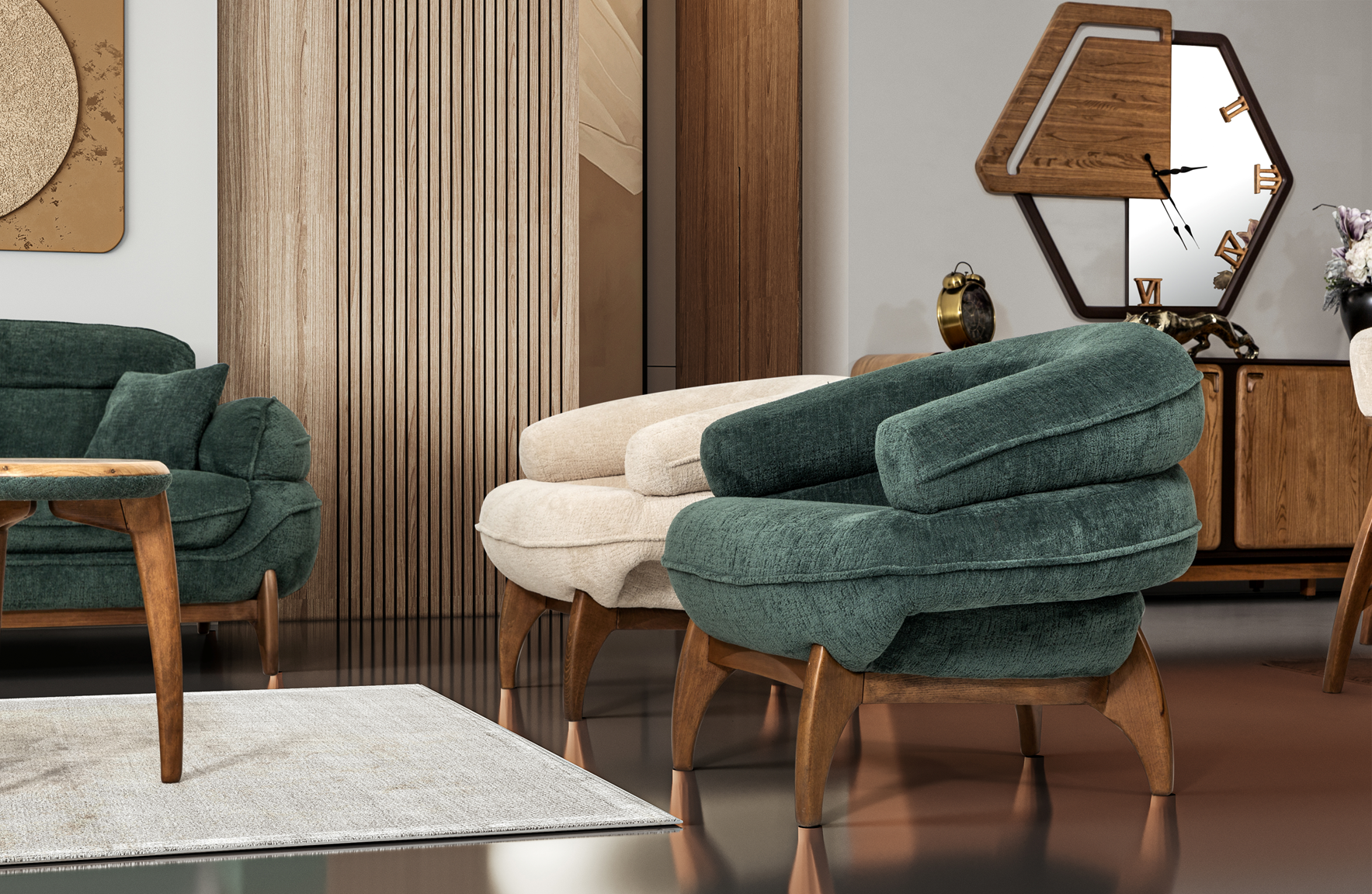 Mustang Sofa Set (B) by Netline Interiors