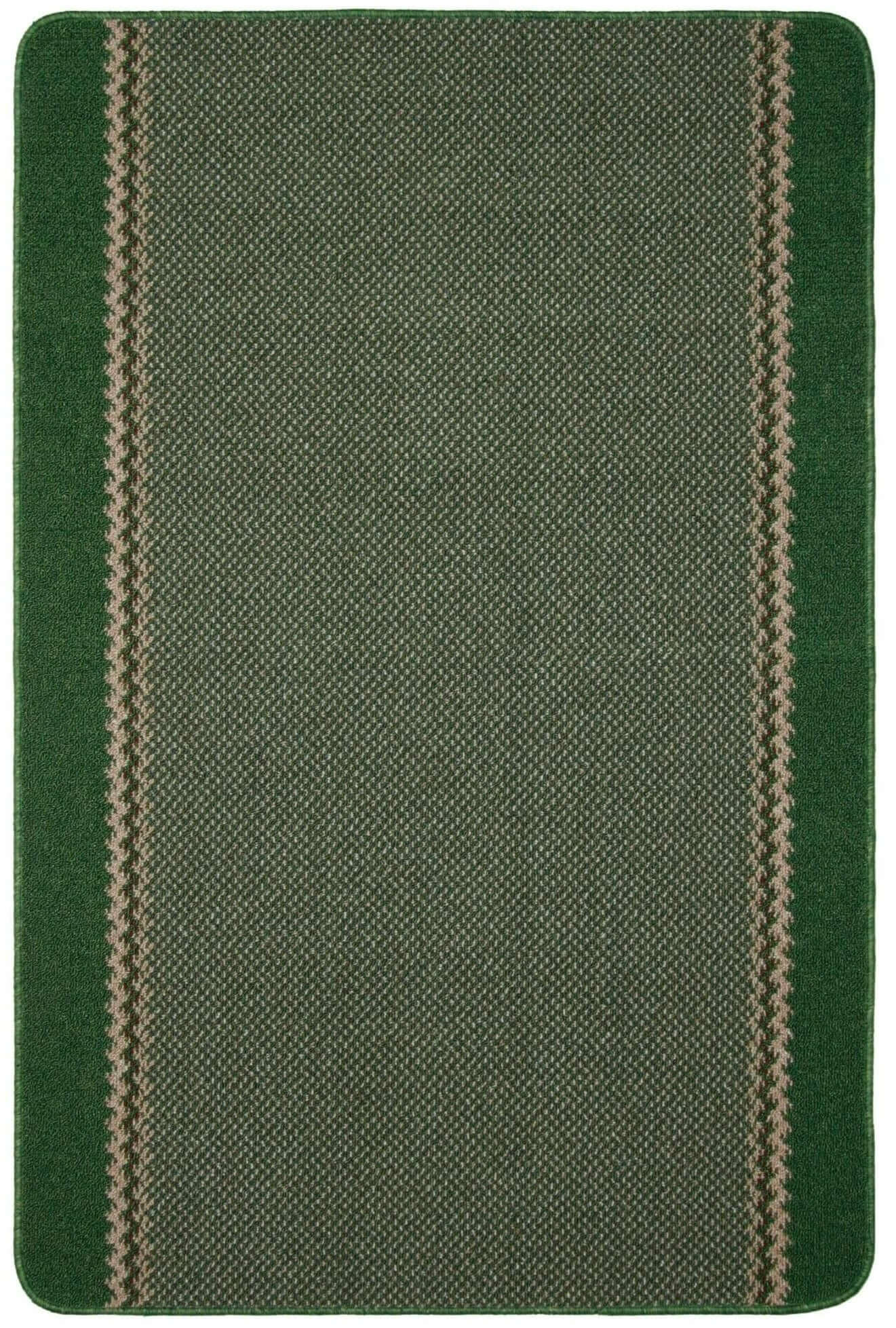 Washable Designer Bordered Green Rug – 116Gr