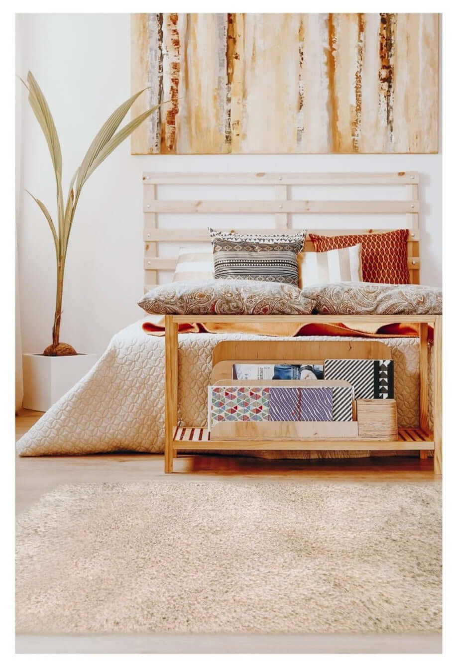 Soft Washable Beige Shaggy Rug – SA-02