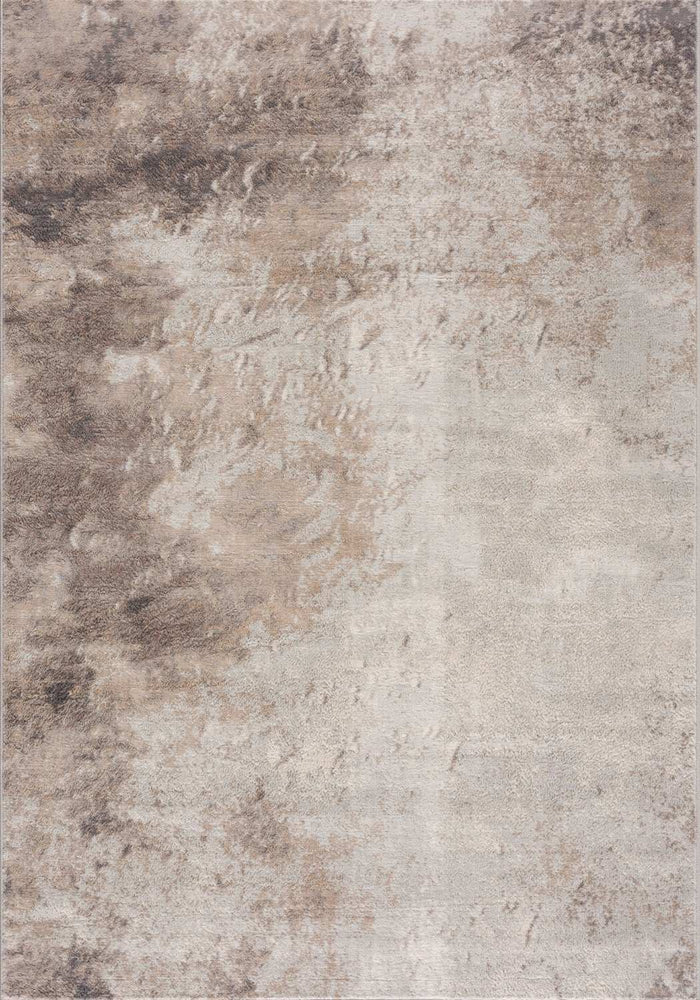 Montana Abstract Brown Rug shown in an illustrative room