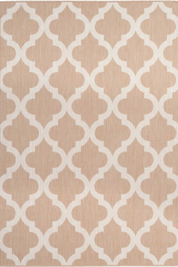 Ecology Outdoor Rug Beige – 400b shown in an illustrative room