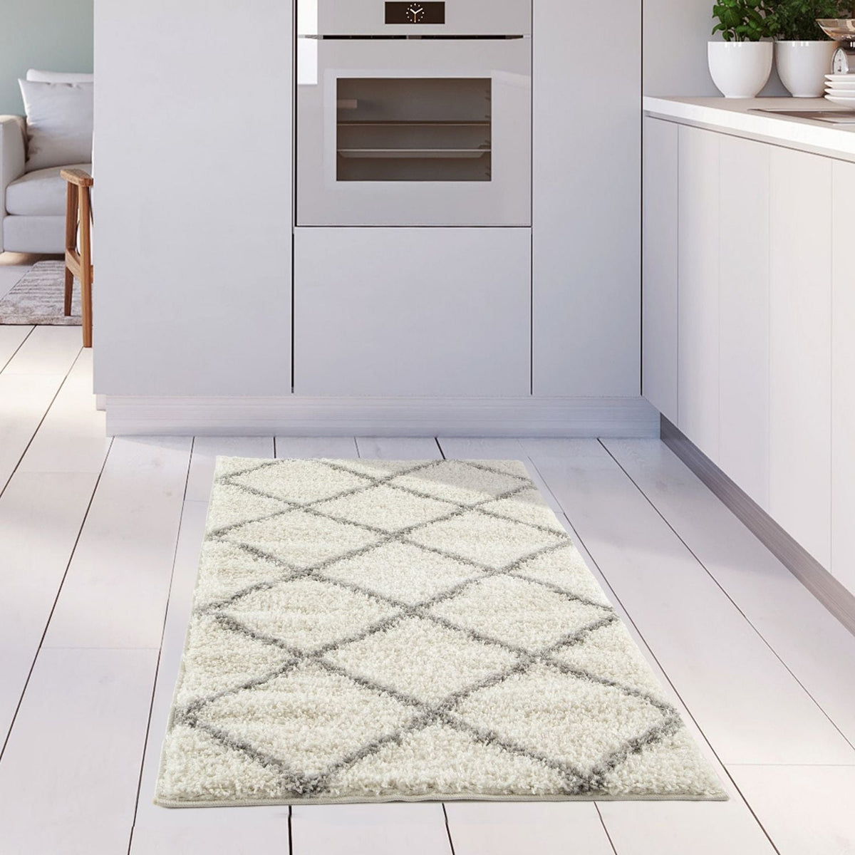 Moroccan Ivory Shaggy Rug – 500