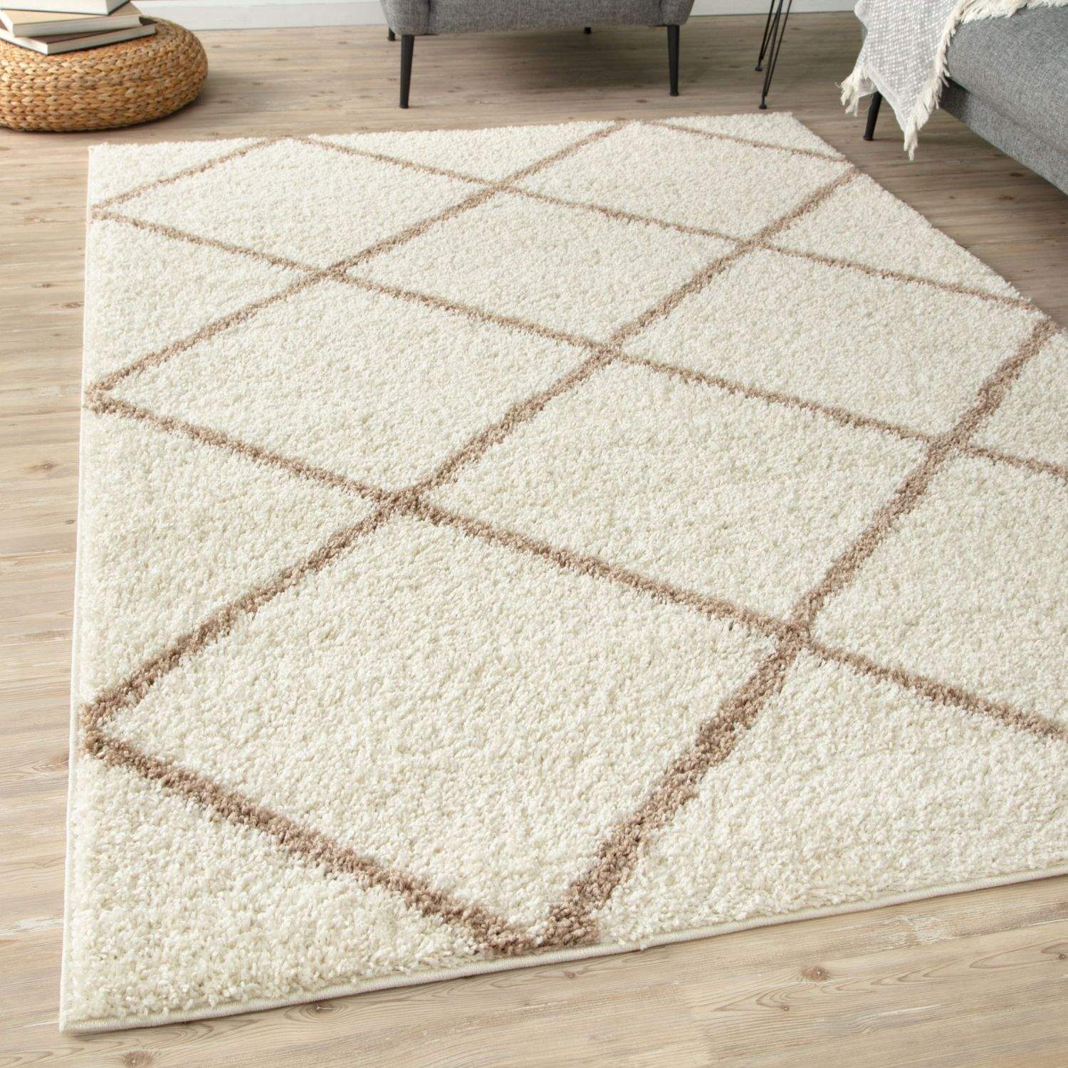 Moroccan Ivory Shaggy Rug – 530
