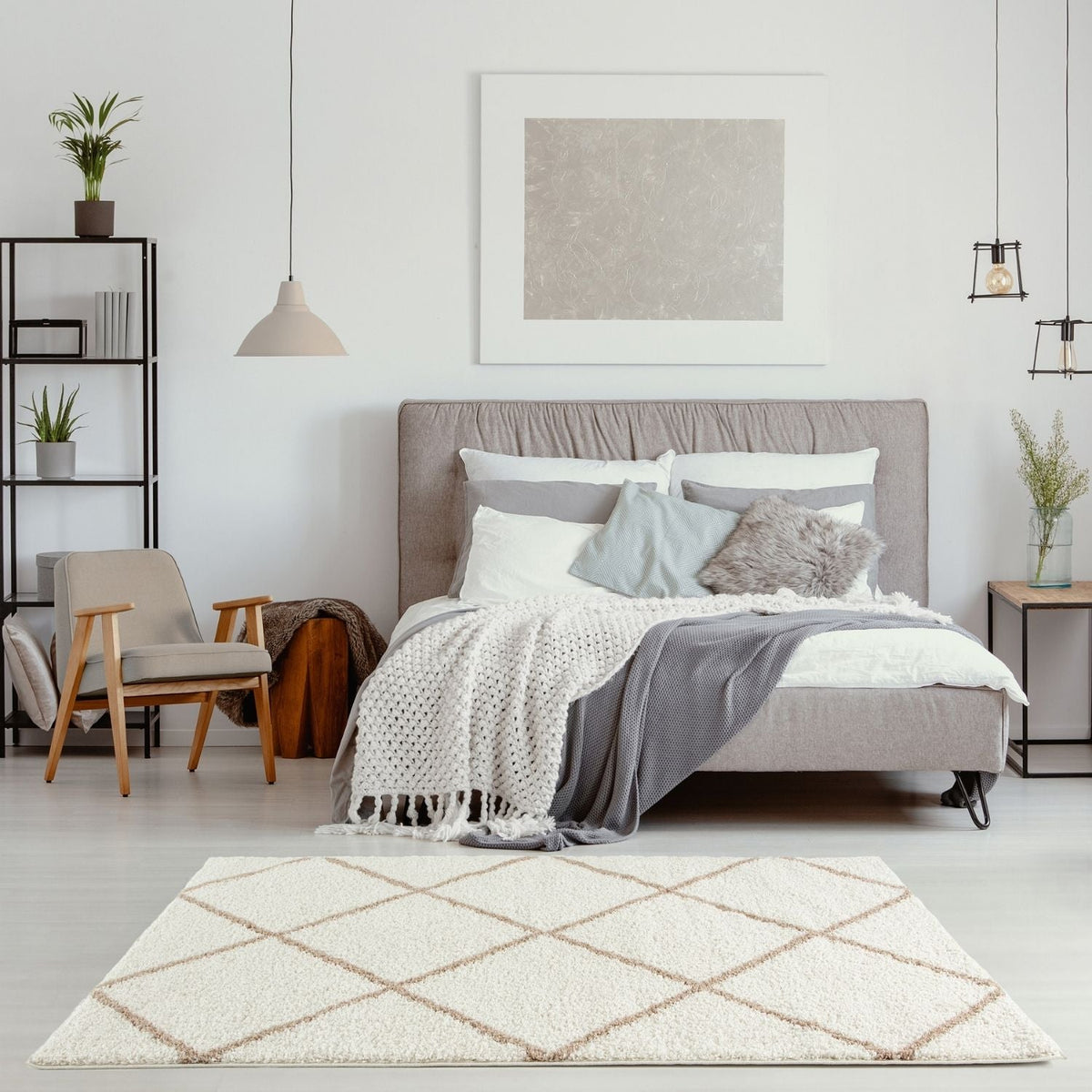 Moroccan Ivory Shaggy Rug – 530