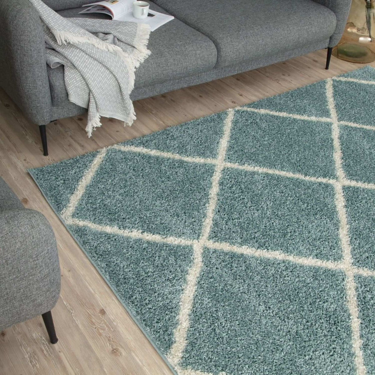 Moroccan Duck Egg Blue Shaggy Rug – 550