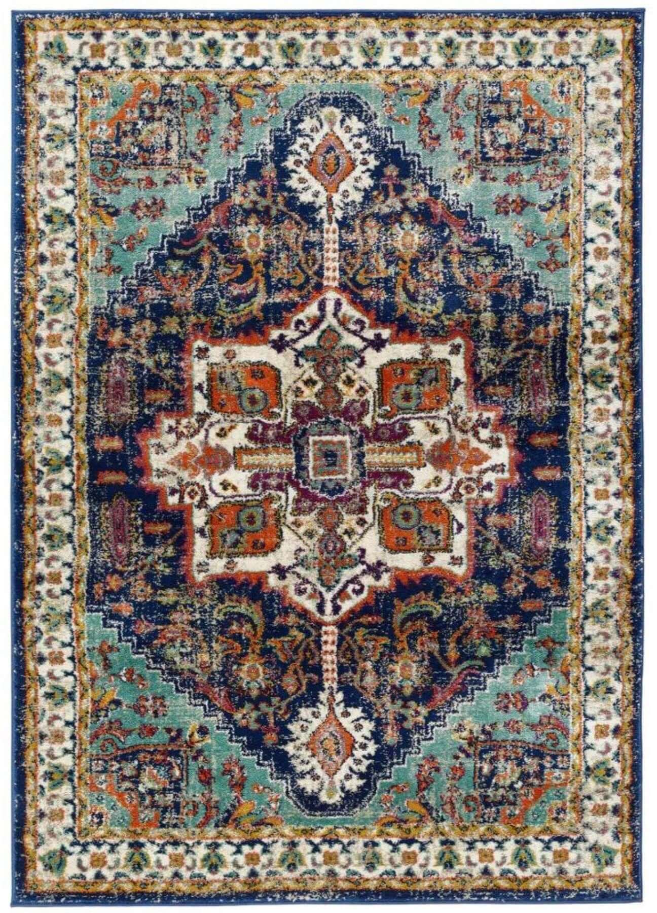 Granada Multicolour Vintage Rug – Emerald