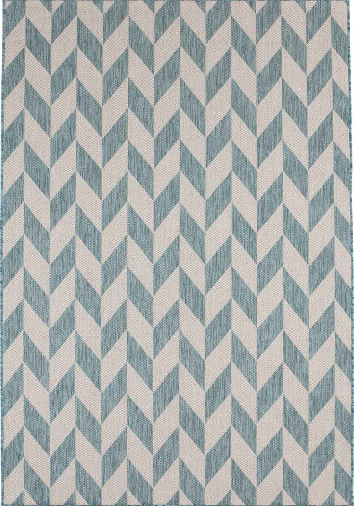 Ecology Outdoor Rug Aqua – 600Aq shown in an illustrative room