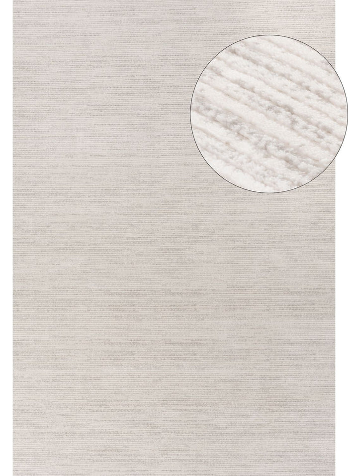 Carmel Cream-Grey Striped Rug – 6010 shown in an illustrative room