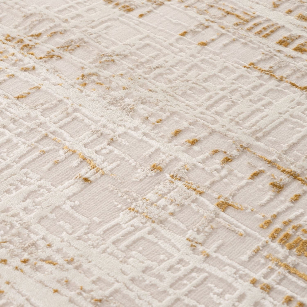 Carmel Cream-Gold Abstract Rug – 6030