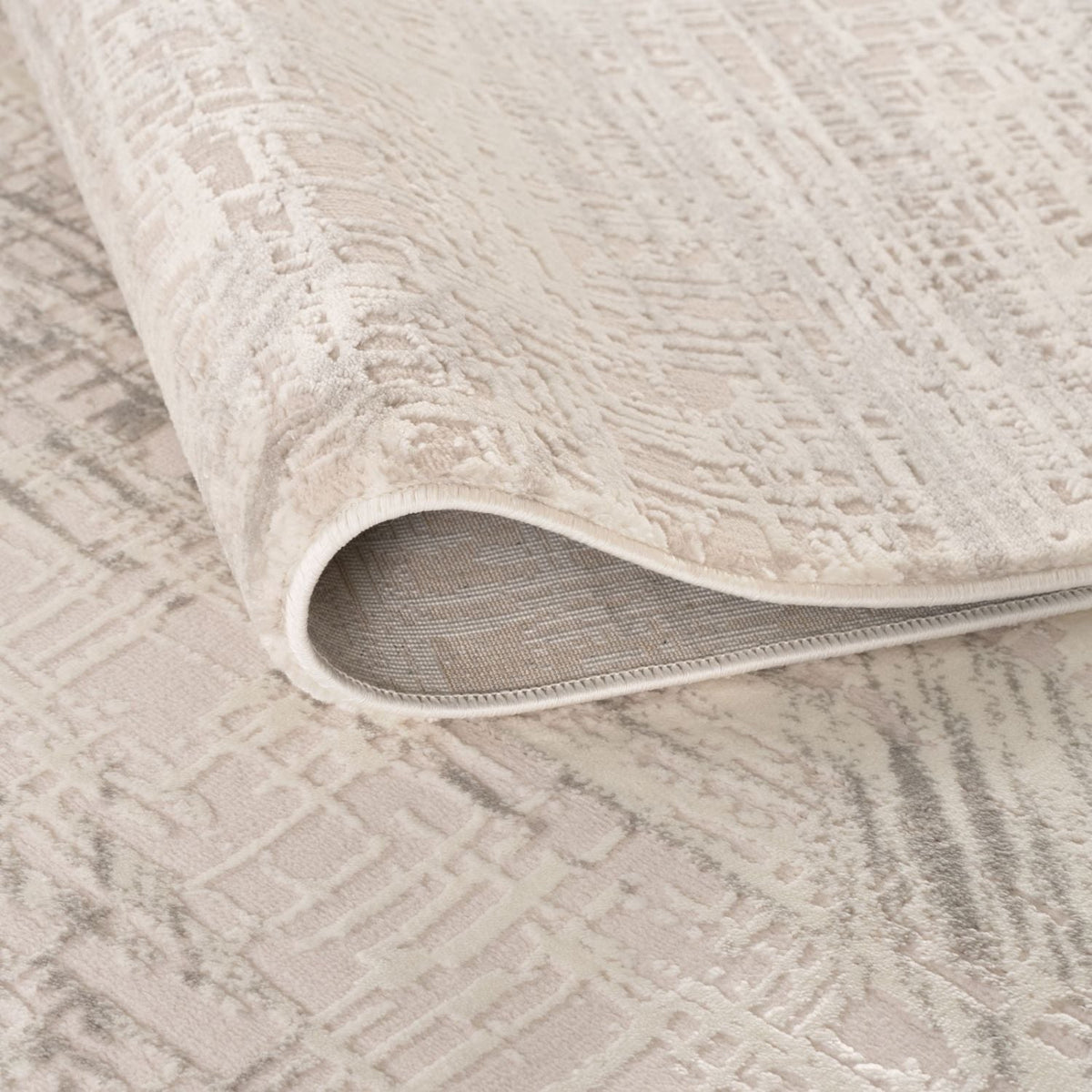 Carmel Cream-Grey Abstract Rug – 6030