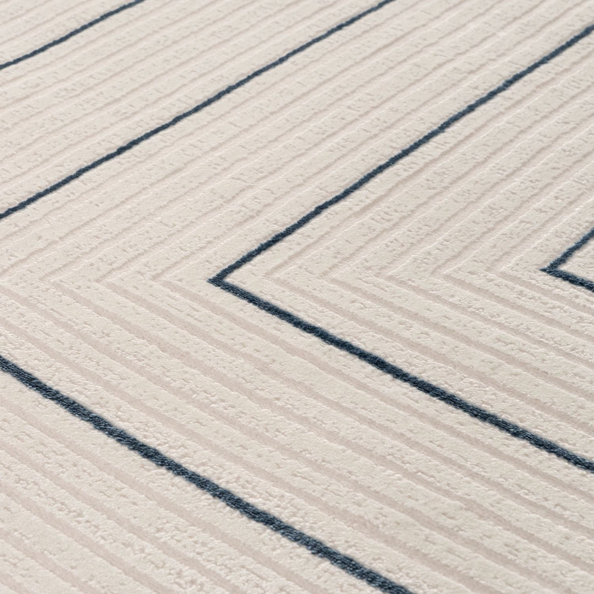 Carmel Cream-Blue Geometric Rug – 6040