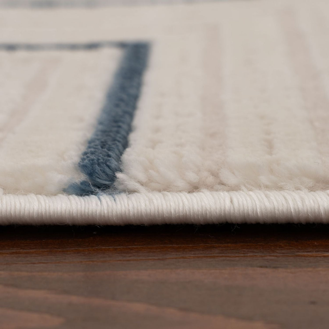Carmel Cream-Blue Geometric Rug – 6040