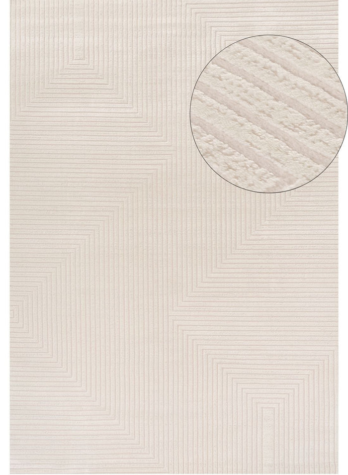Carmel Cream Geometric Rug – 6040 shown in an illustrative room