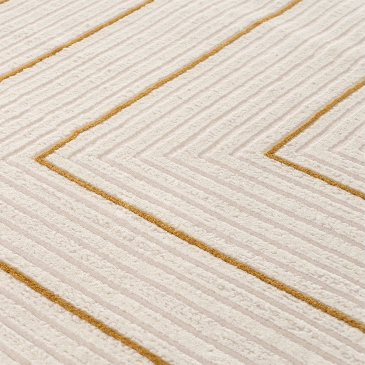 Carmel Cream-Gold Geometric Rug – 6040