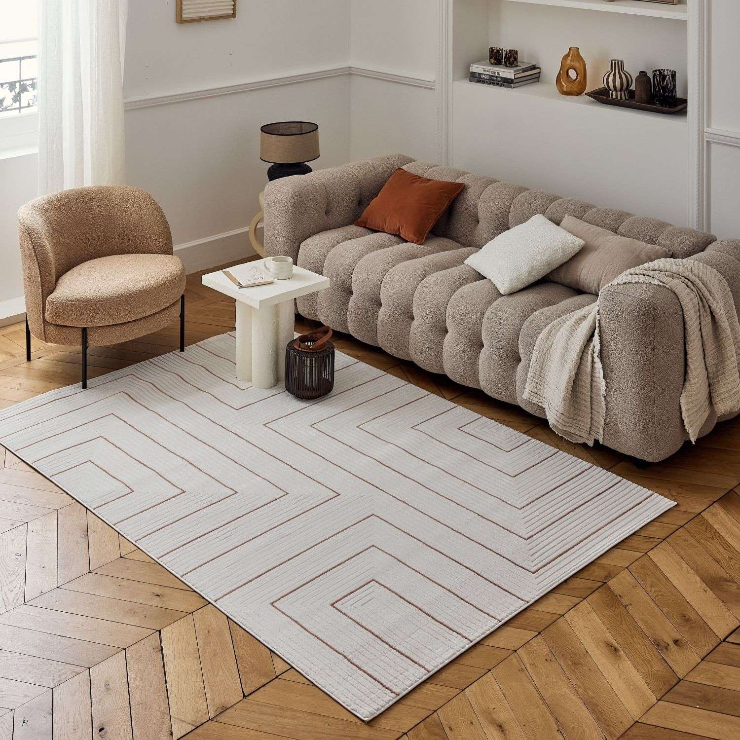 Carmel Cream-Terra Geometric Rug – 6040