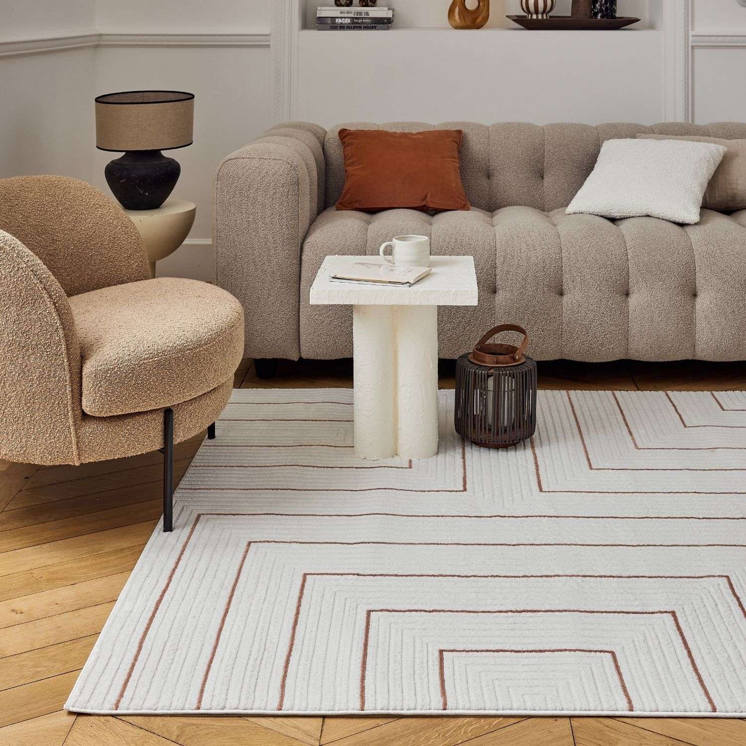 Carmel Cream-Terra Geometric Rug – 6040