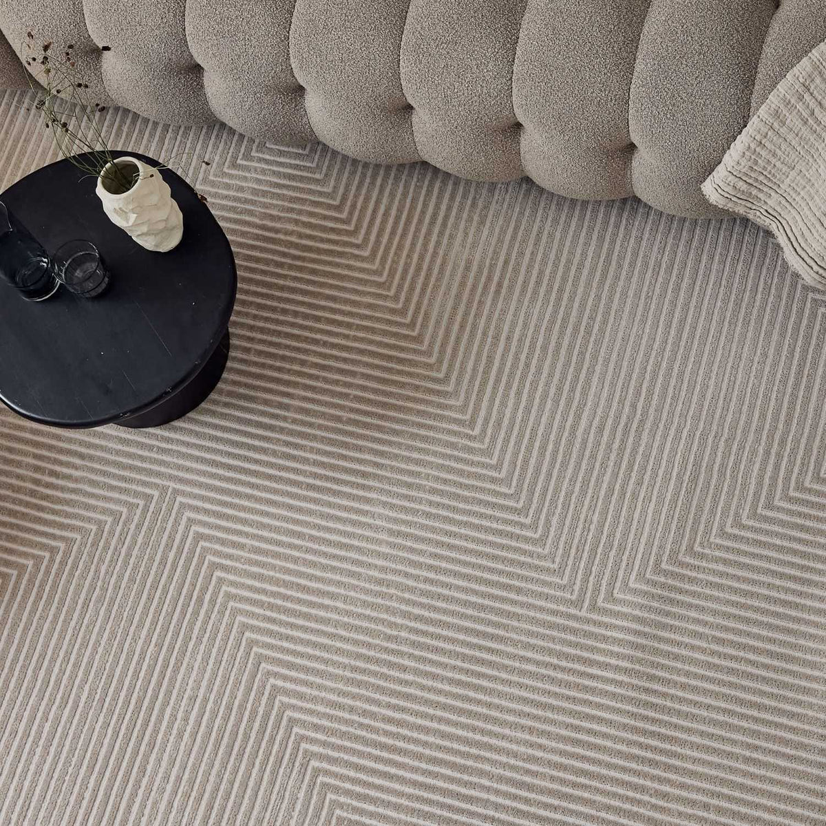 Carmel Beige-Cream Geometric Rug – 6050