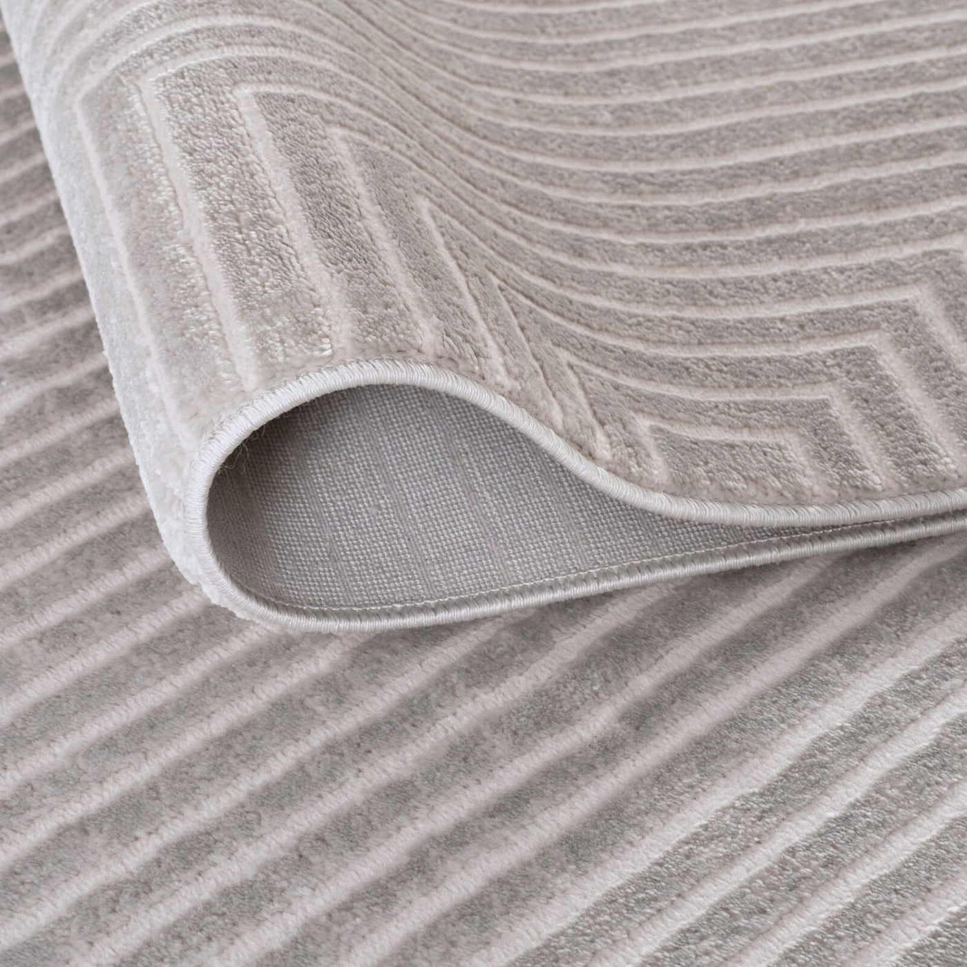 Carmel Grey-Cream Geometric Rug – 6050