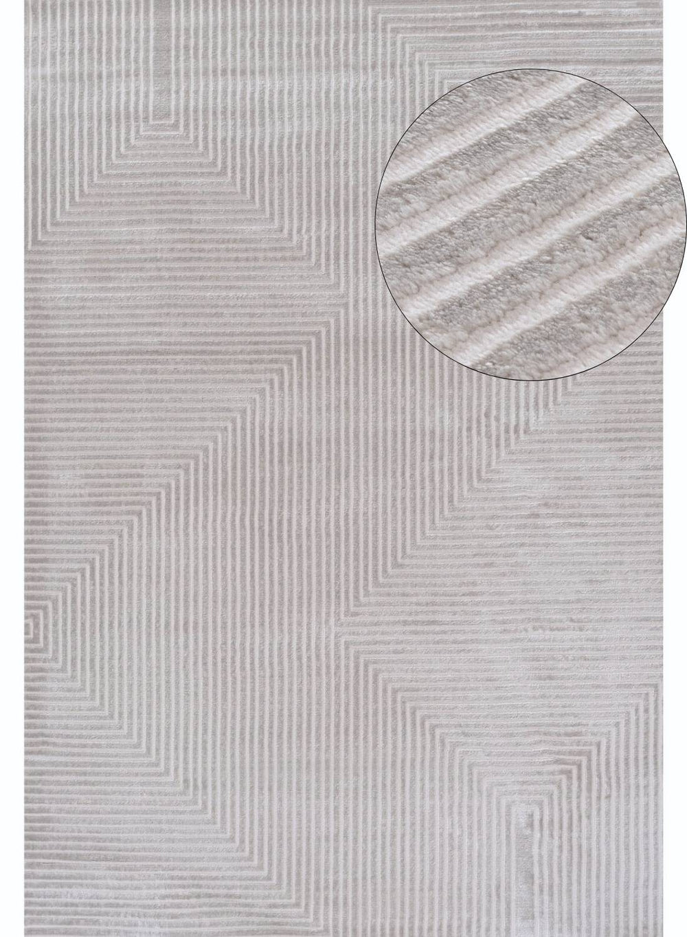 Carmel Grey-Cream Geometric Rug – 6050