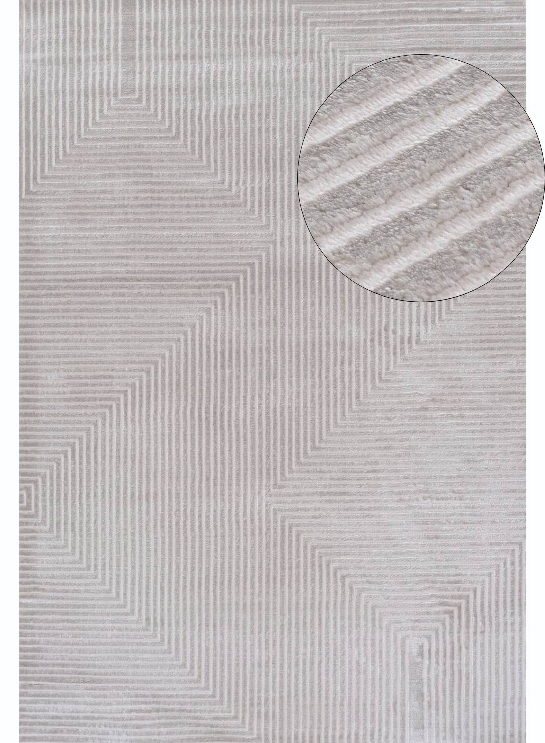 Carmel Grey-Cream Geometric Rug – 6050