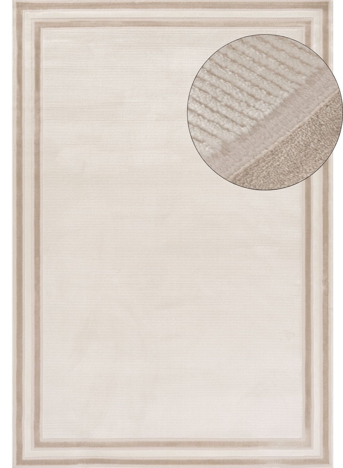 Carmel Cream-Beige Bordered Rug – 6060
