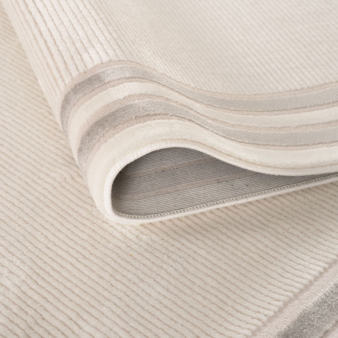 Carmel Cream-Grey Bordered Rug – 6060