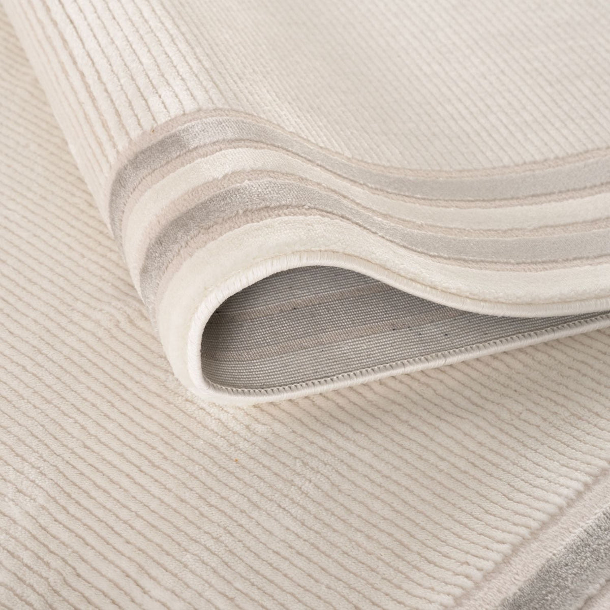 Carmel Cream-Grey Bordered Rug – 6060