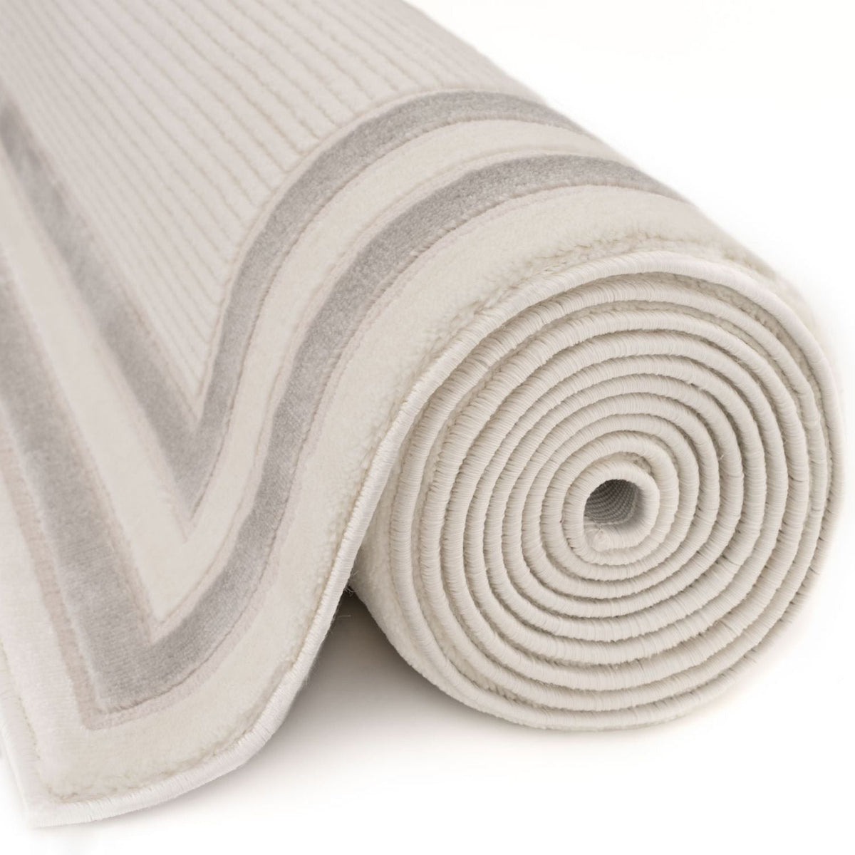Carmel Cream-Grey Bordered Rug – 6060