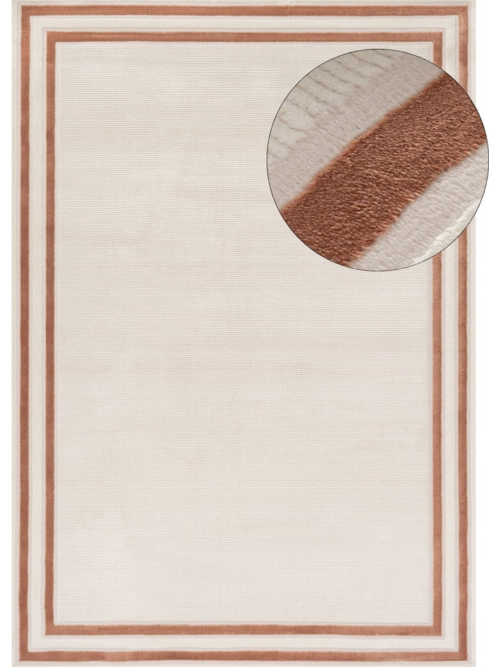 Carmel Cream-Terra Bordered Rug – 6060 shown in an illustrative room