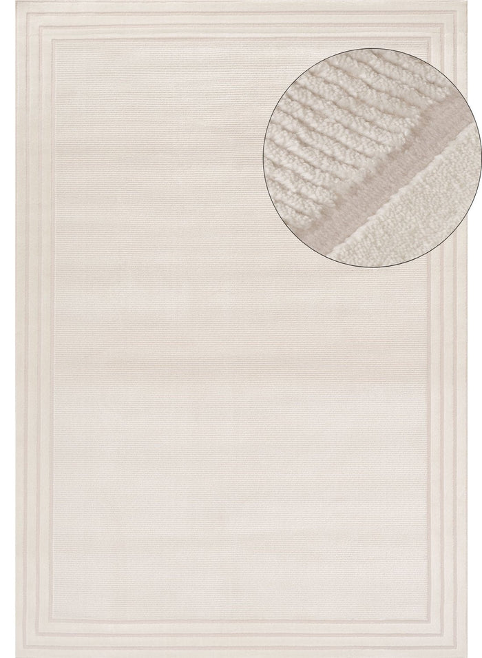 Carmel Cream Bordered Rug – 6060 shown in an illustrative room