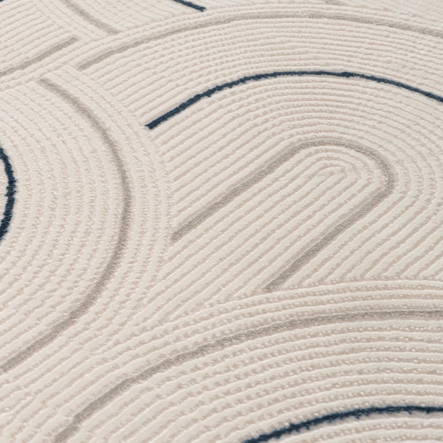 Carmel Cream-Blue Geometric Rug – 6070