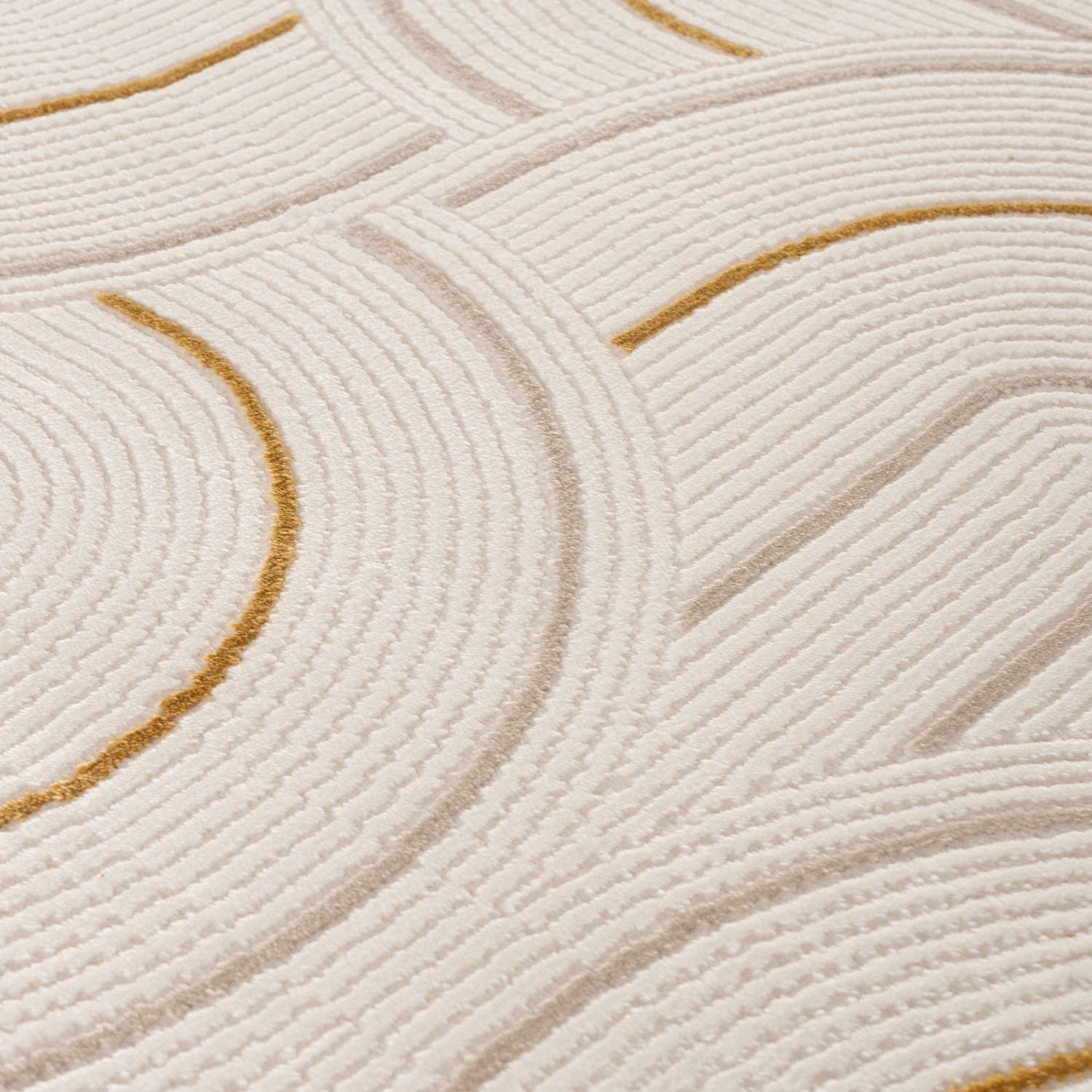 Carmel Cream-Gold Geometric Rug – 6070