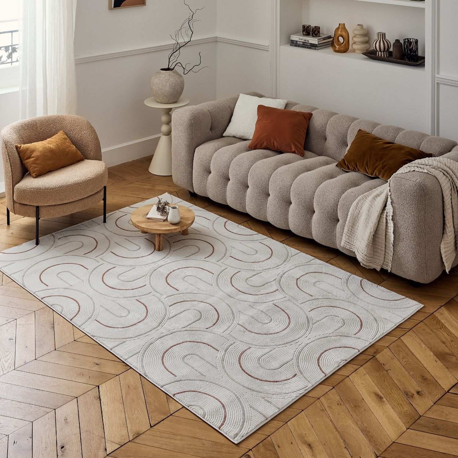 Carmel Cream-Terra Geometric Rug – 6070