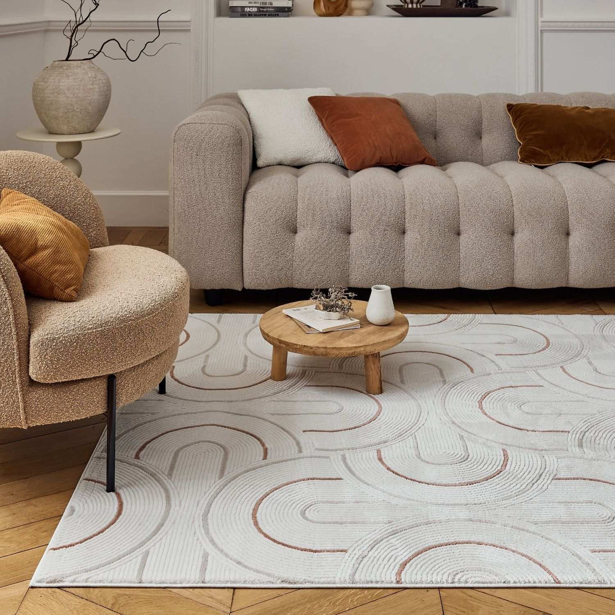 Carmel Cream-Terra Geometric Rug – 6070