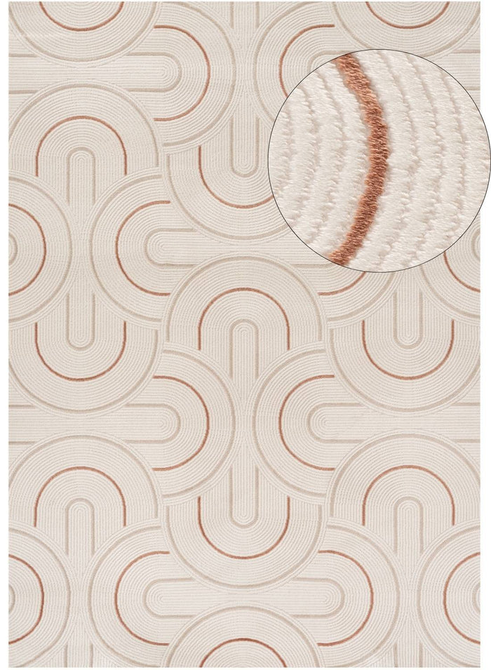 Carmel Cream-Terra Geometric Rug – 6070 shown in an illustrative room