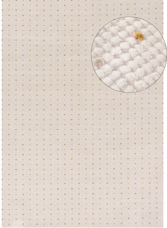 Carmel Cream-Gold Dots Rug – 6080 shown in an illustrative room