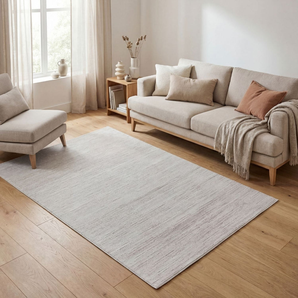 Carmel Cream-Beige Striped Rug – 6010