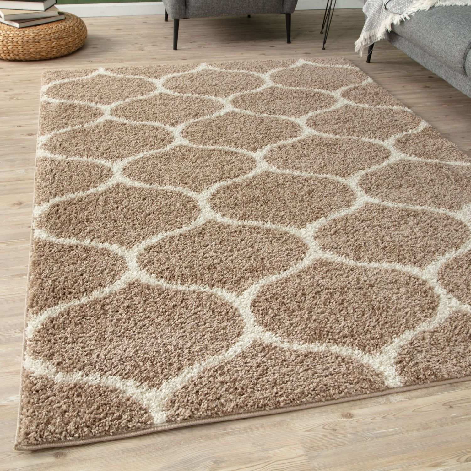 Moroccan Beige Shaggy Rug – 620