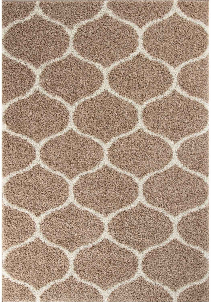 Moroccan Beige Shaggy Rug – 620 shown in an illustrative room