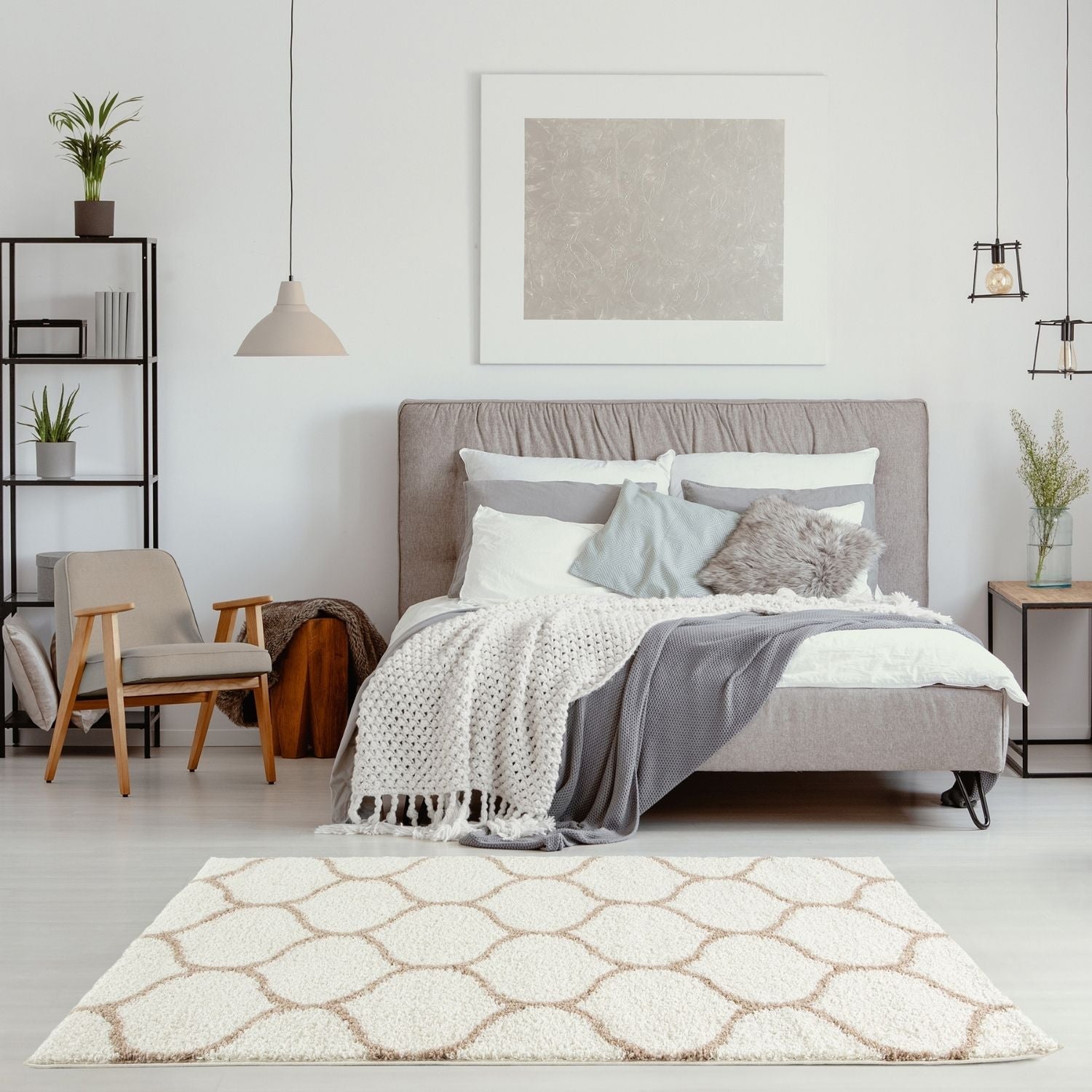 Moroccan Ivory Shaggy Rug – 630