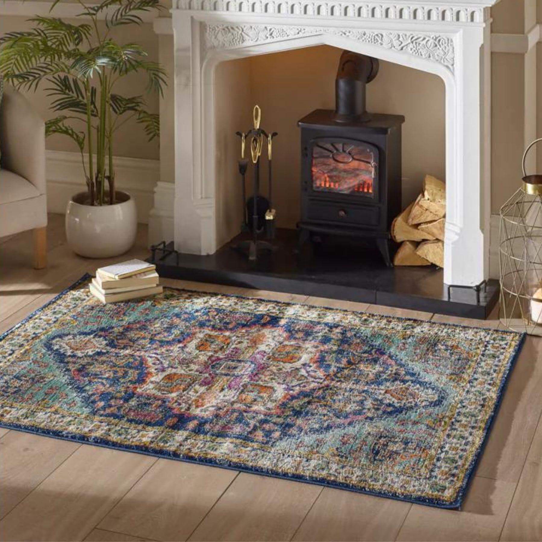 Granada Multicolour Vintage Rug – Emerald